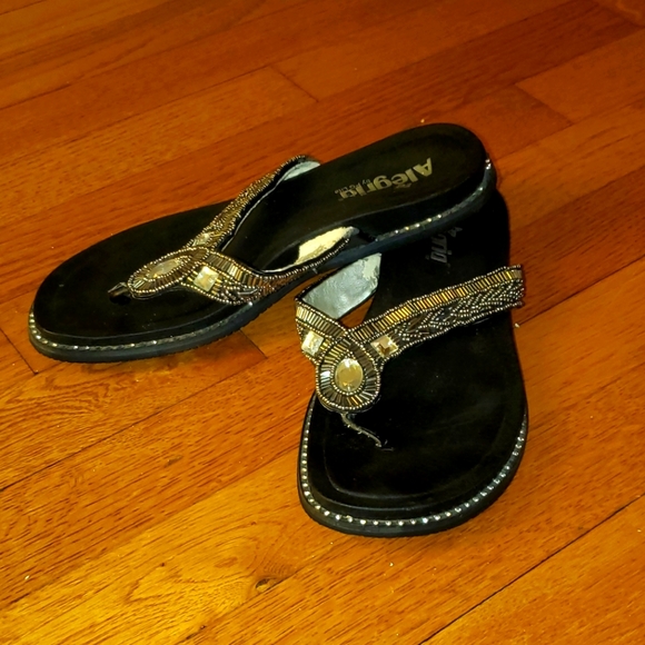 Alegria Black Studded Sandal sz. 38 (8) - Picture 1 of 8